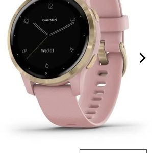 Garmin Vivoactive 4S, light gold stainless steel bezel with dust rose case/band